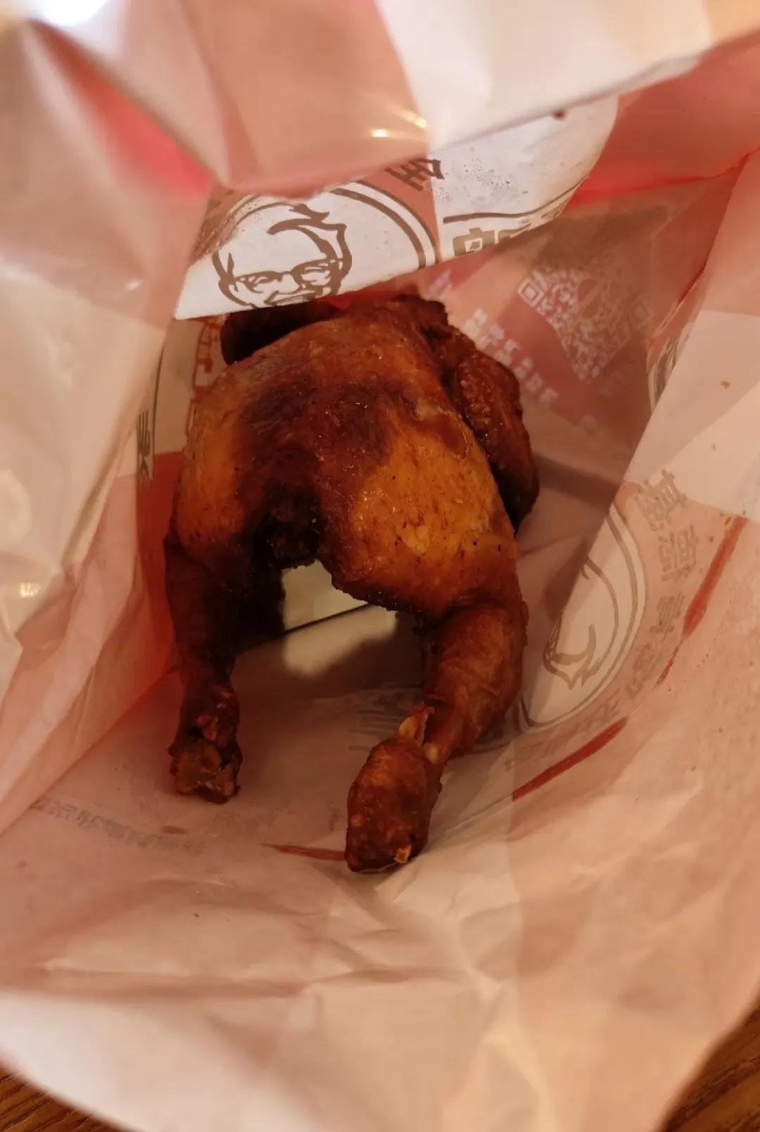 买了一只烤鸡，打开袋子把我吓了一跳！难道这家伙想爬出来吗？