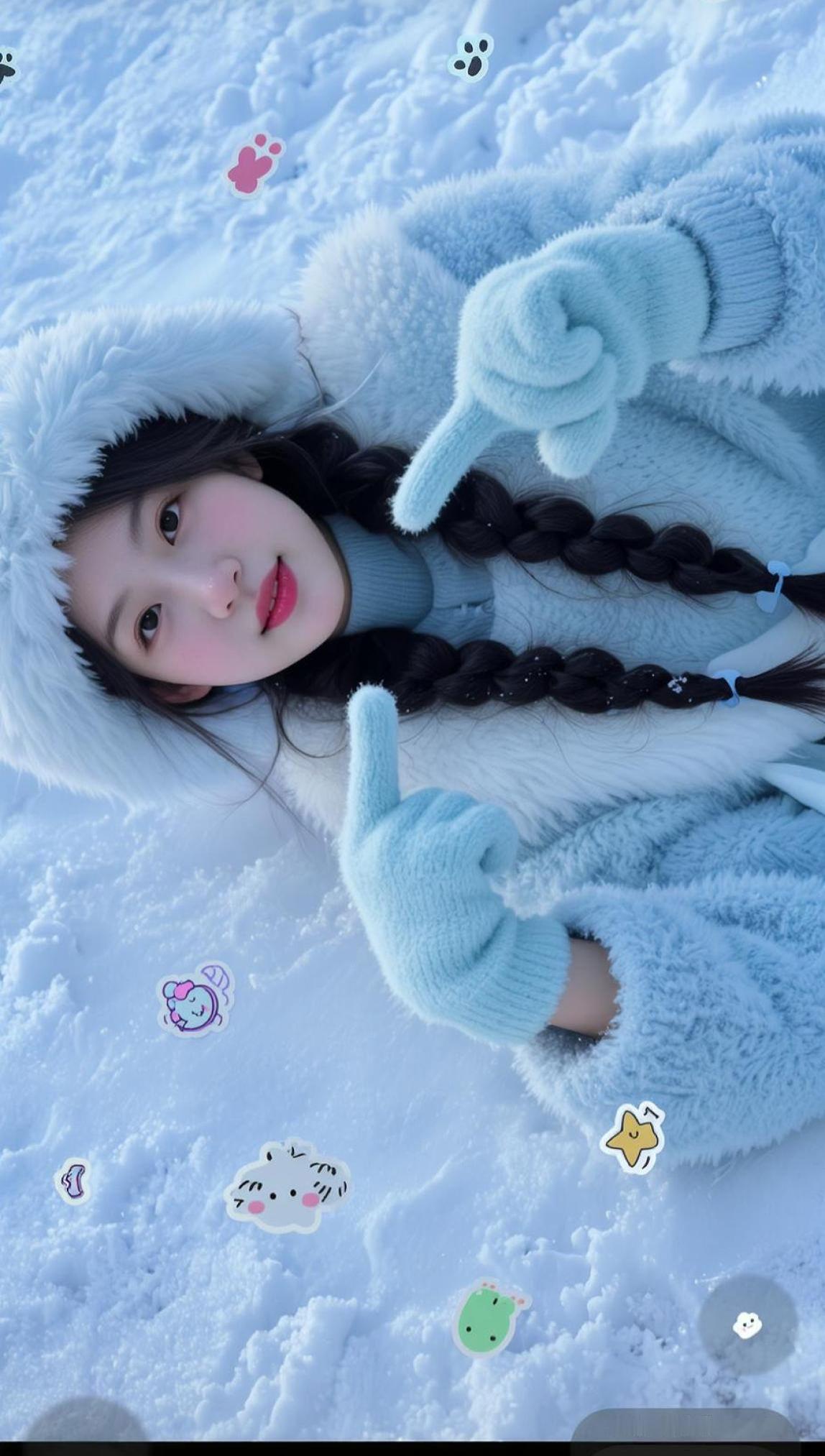 雪地自拍  抖音ai创作