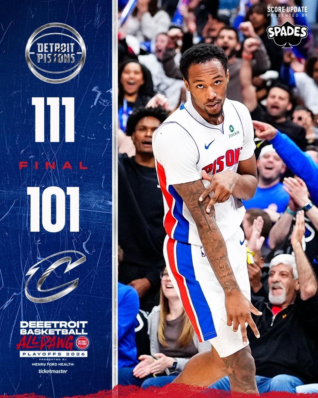 5月6日NBA半决赛战报（2场）：

骑士101-111活塞，总比分0-1

湖