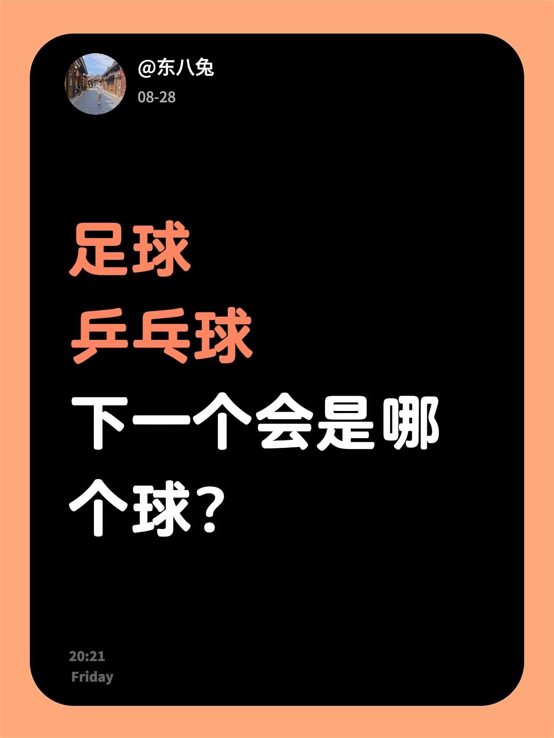 足球
乒乓球
下一个会是哪个球？