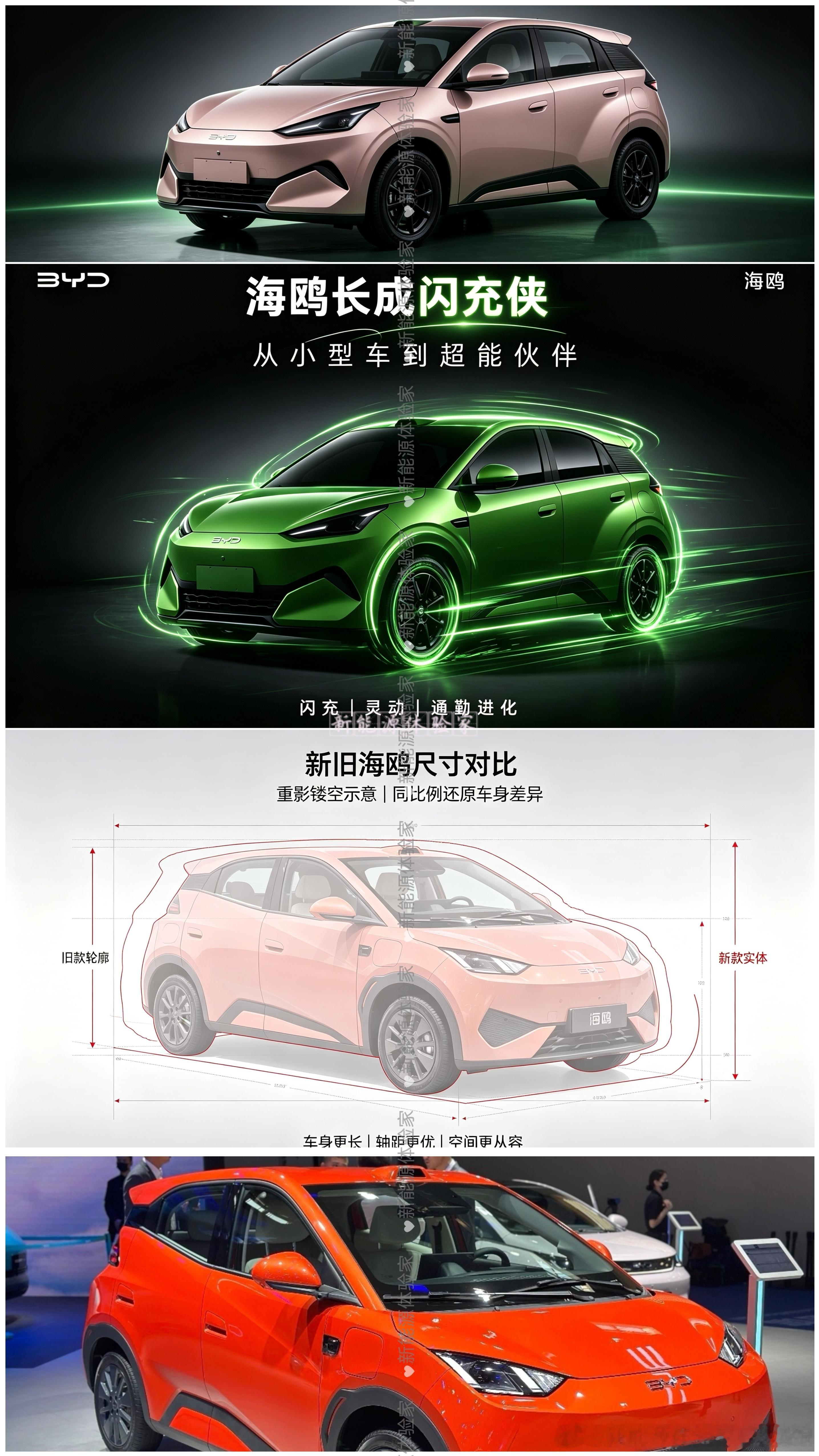 全新换代比亚迪海鸥正式进化完成！不再只是城市代步小车，化身闪充侠。搭载高压闪充平