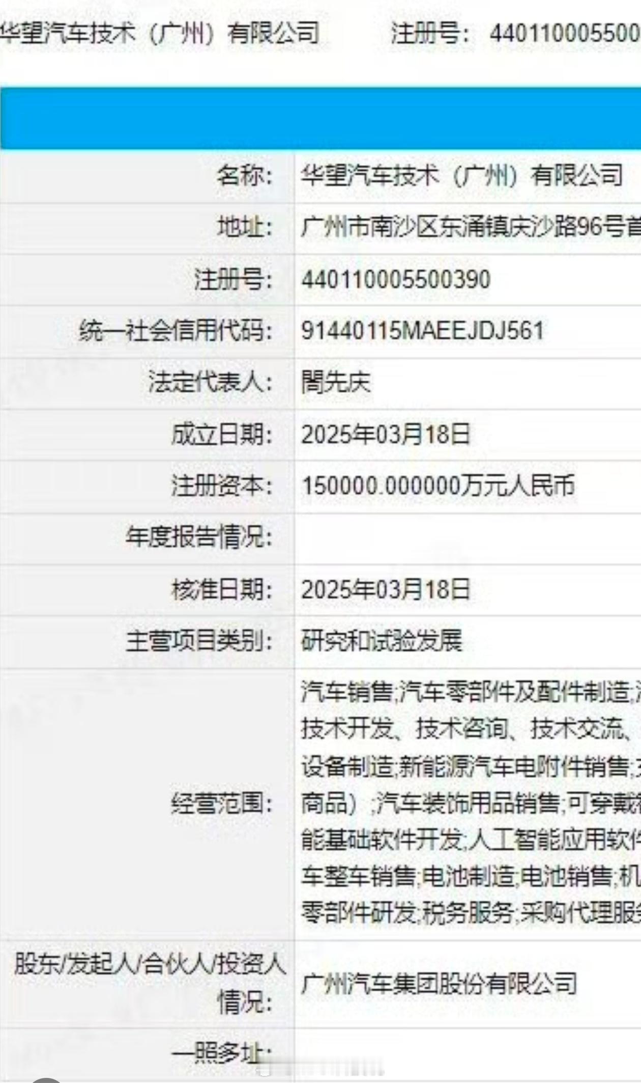 联合华为打造高端新品牌广汽直接注册了一个“华望”汽车，注册资金15亿，这操作好骚