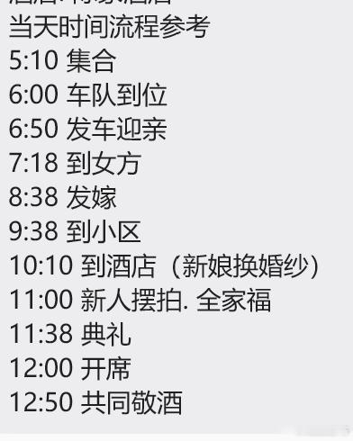 表哥家侄女结婚了。新郎是我们当地的，这个时间安排也是挺早的。一大早5点就起来……