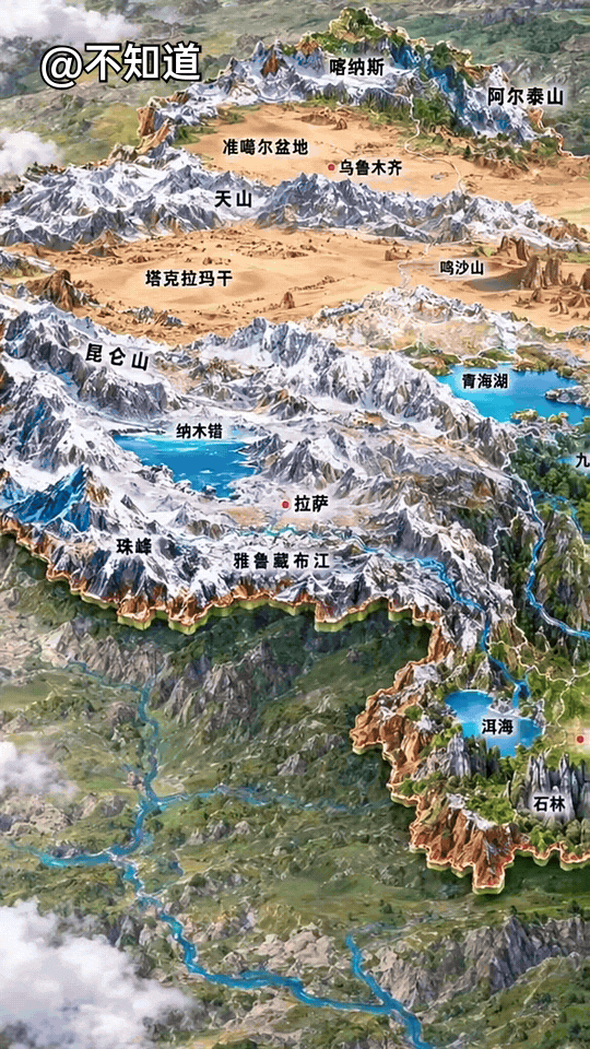 终于搞到了
祖国山河地形图全貌
一目了然于胸
山河壮美图 中国地形地图 中国山川