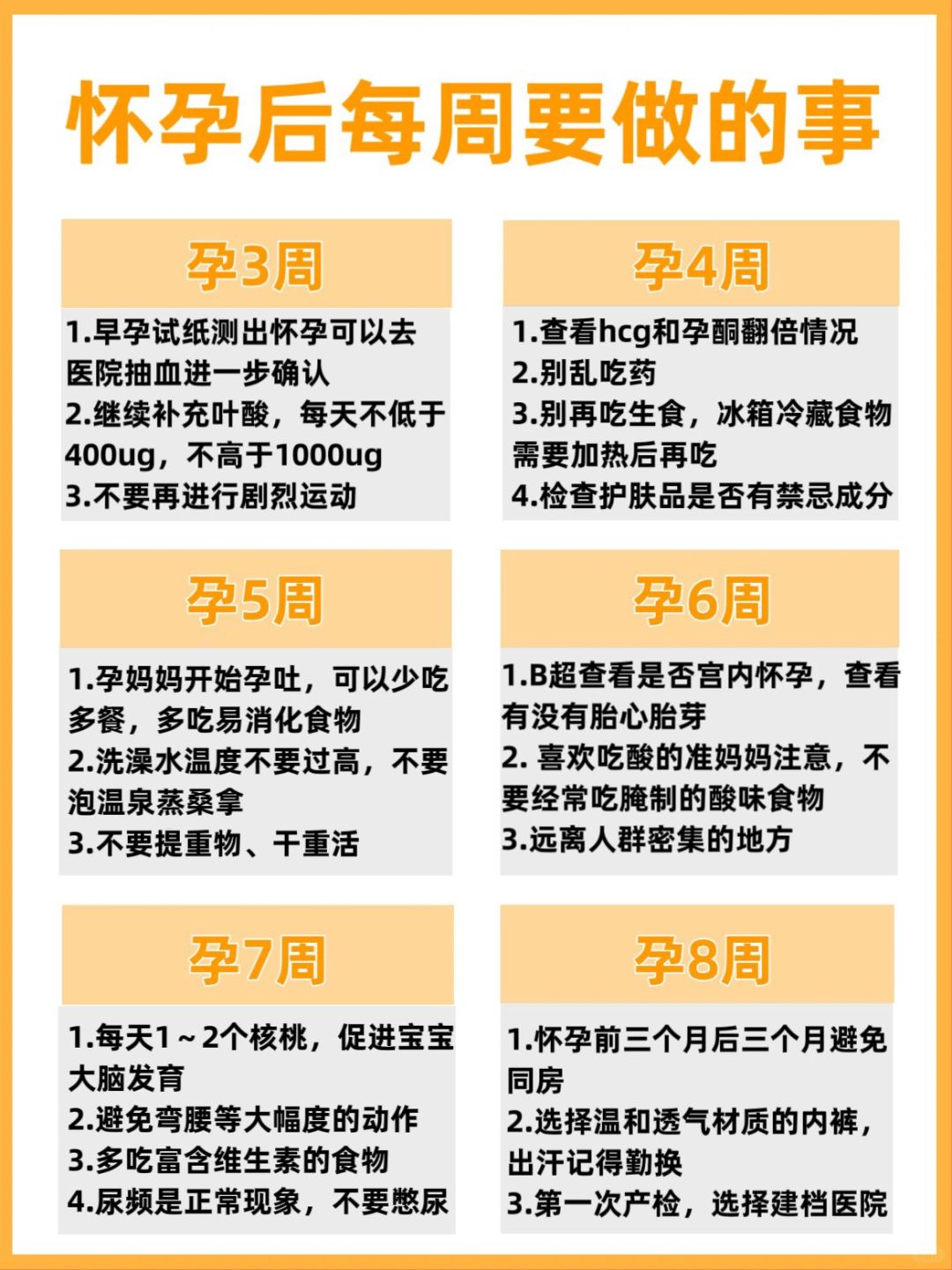 准妈妈必知❗️怀孕每周注意事项‼️