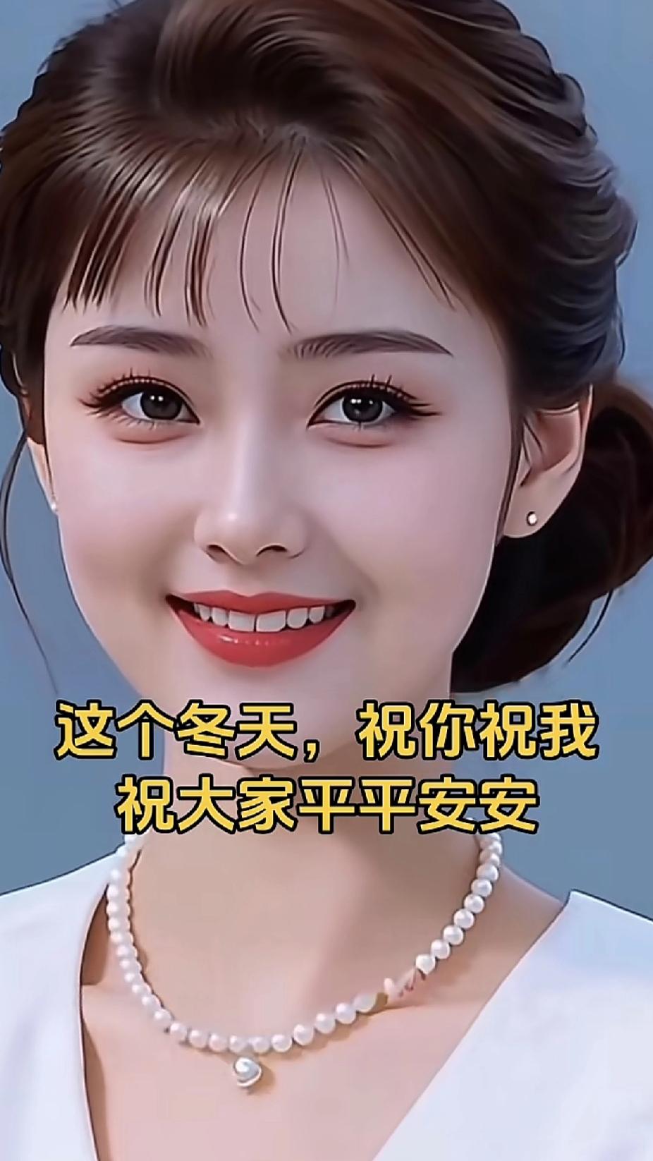 微笑女孩，祝福大家平安过冬。