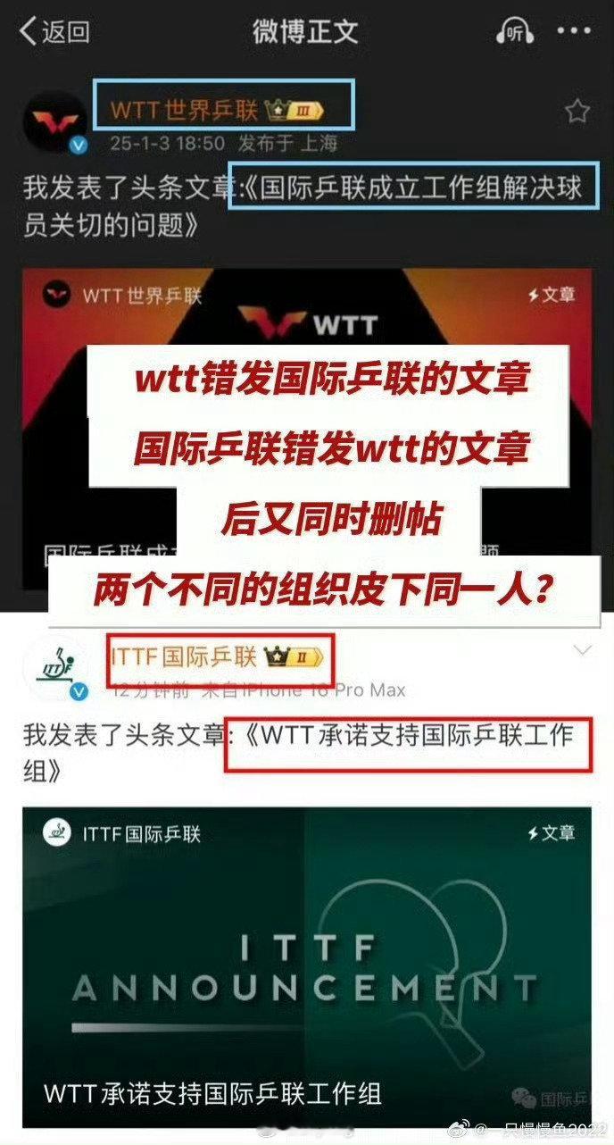 WTT支持国际乒联成立专组决定   普通老百姓支持彻底调差WTT和中国乒协，霸凌