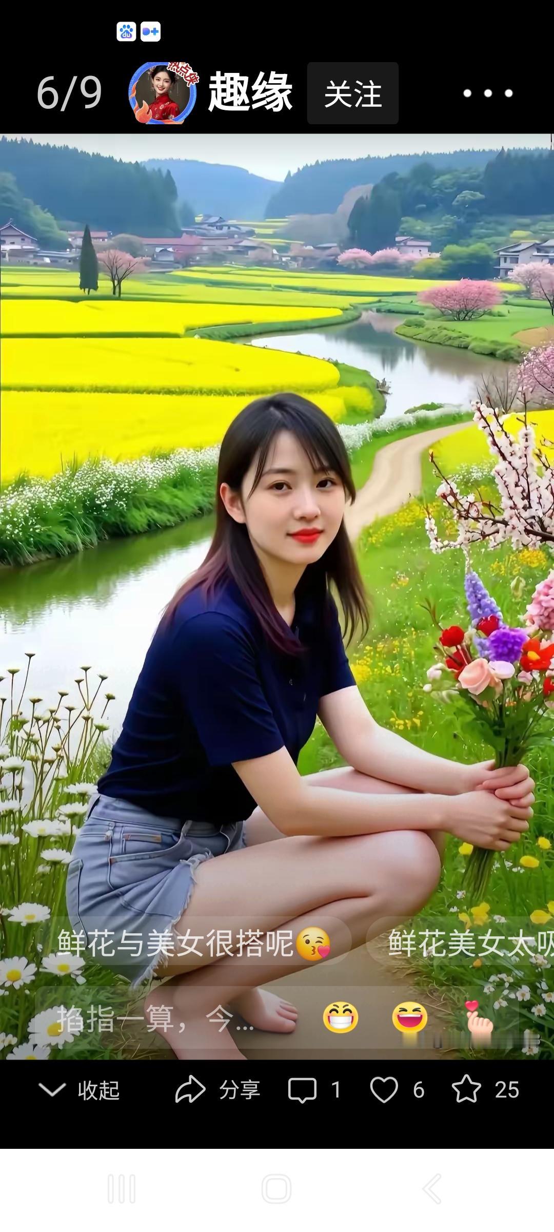 鲜花与美女，完美搭配！🌸💃