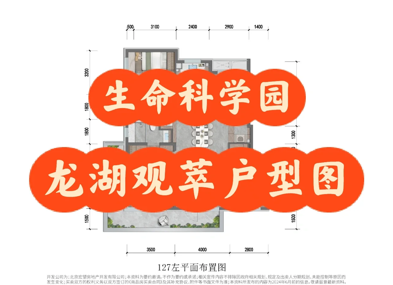 昌平生命科学园龙湖观萃户型图来啦！