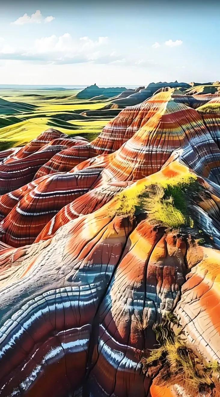 震撼的彩色地貌，大自然的鬼斧神工！震撼的大峡谷 绚丽地貌