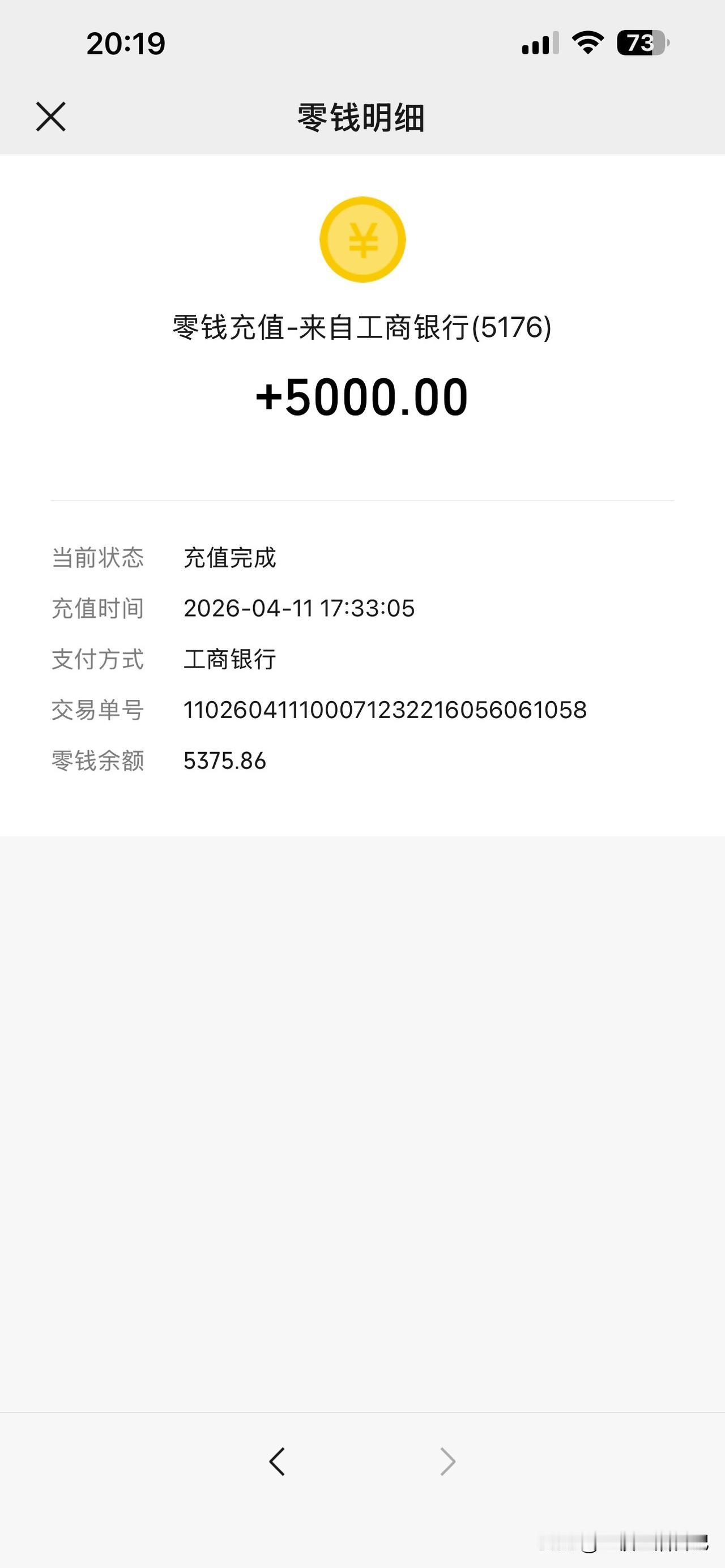 昨天一看微信只有三百多块钱了，赶紧又充了5000块。看了一下账单，杂七杂八的在海