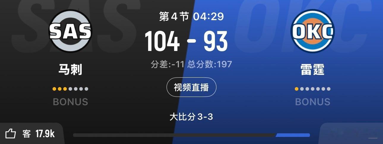 你们见过这么离谱的支持率了没？马刺vs雷霆