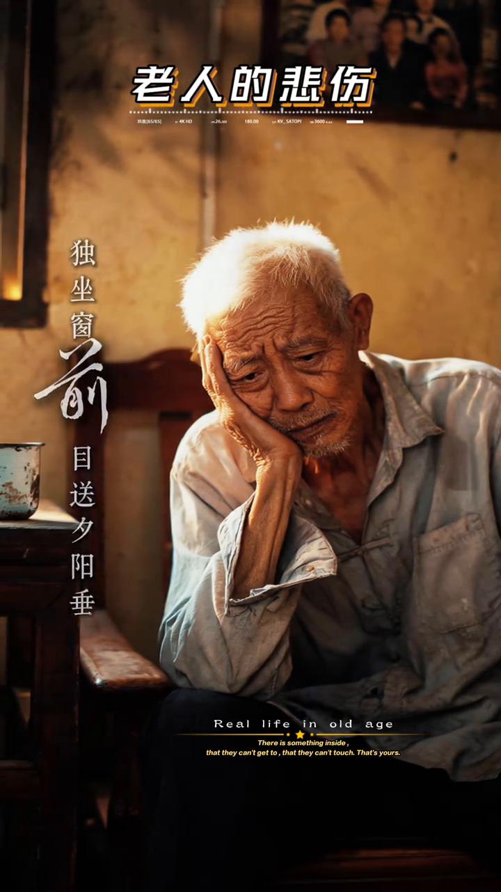 孤单身影，亲人能回归，等来只有寂。满腹心，不知向谁对。晚年岁月，同在受罪。有谁懂