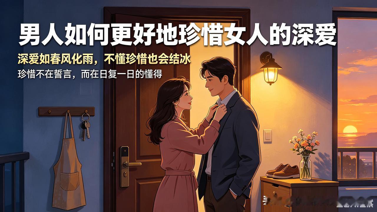 珍惜眼前人，深爱如春风化雨。夕阳下，情侣温馨对视。更珍惜眼前人 温柔牵手的瞬间