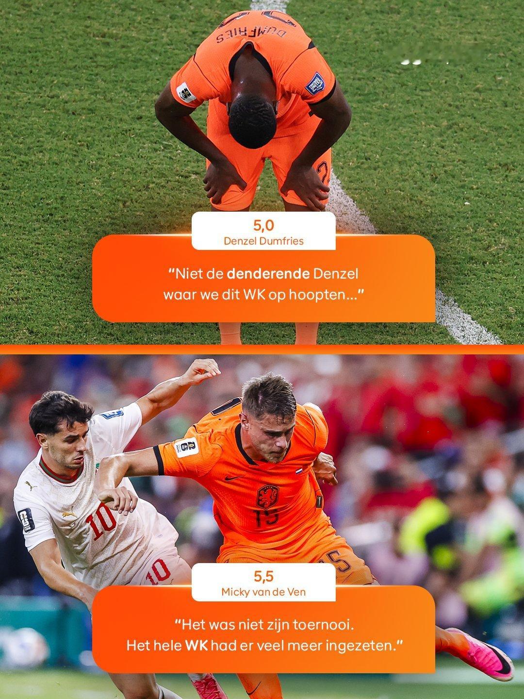 荷兰vs摩洛哥 Ziggo Sport球迷赛后评分罗纳德-科曼2分“Koeman