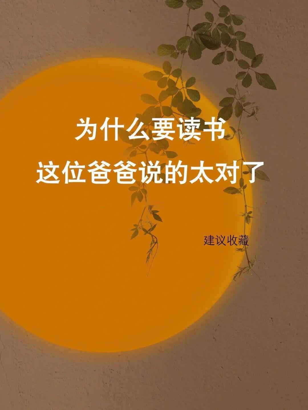 为什么要读书 这位爸爸说的太对了