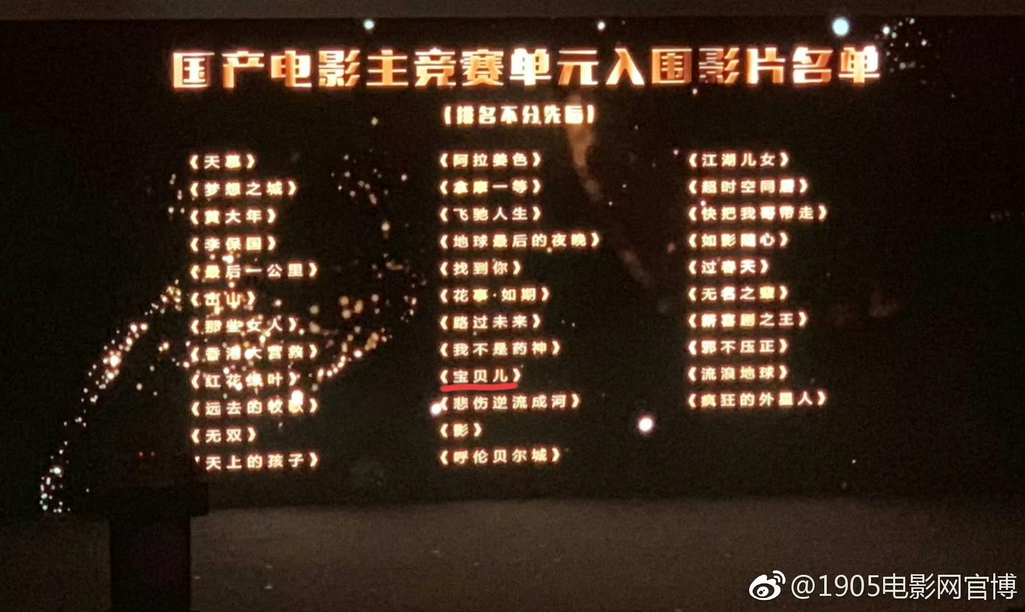 杨幂 六年前的今天，电影《宝贝儿》入围第26届北京大学生电影节主竞赛单元！ ​ 