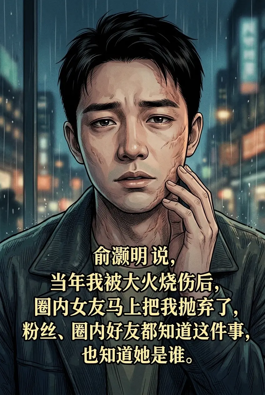 俞灏明说，当年我被大火烧伤后，圈内女友马。上把我抛弃了，粉丝、圈内好友...