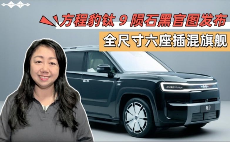 方程豹钛9陨石黑官图发布，全尺寸六座插混旗舰