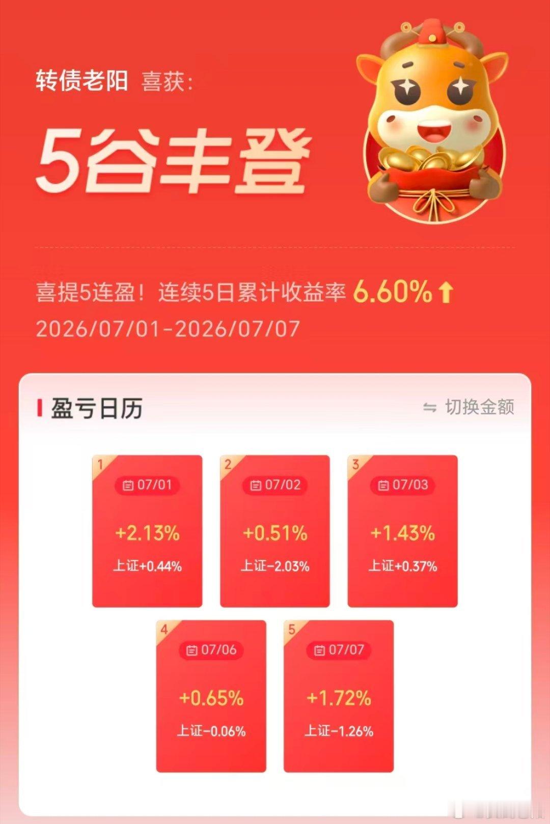 喜提五连阳，有需要同频的私我！