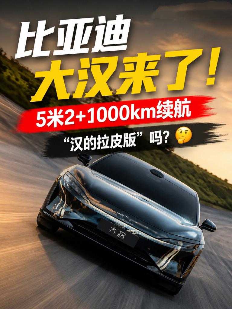 比亚迪大汉来了！9月发布，是汉拉皮版吗？
比亚迪大汉来了！5米2+1000km续