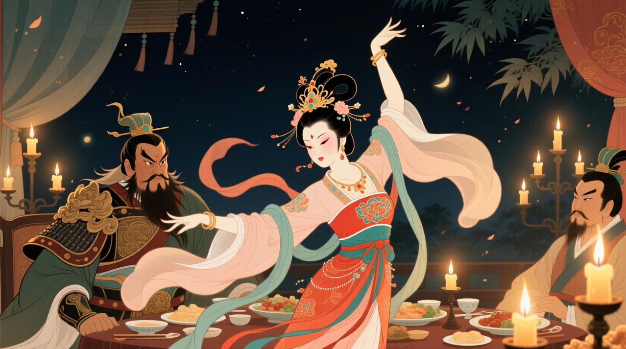 【绝世美人一曲舞，竟让三国第一猛将弑父！】

司徒王允府中夜宴，当轻纱曼舞的貂蝉