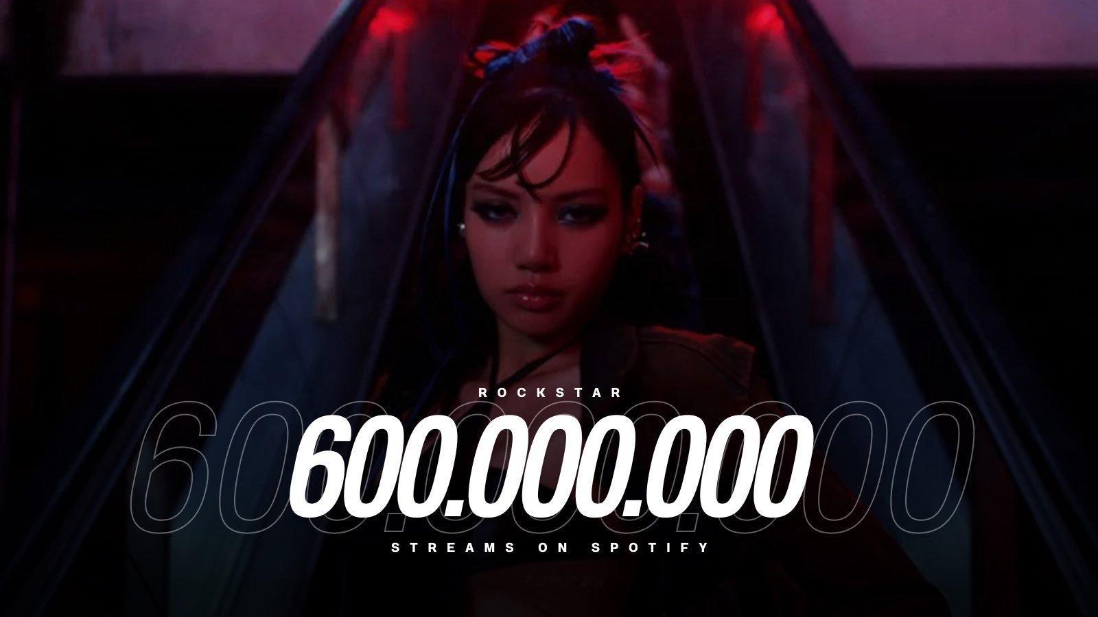 BLACKPINK 「Rockstar」Spotify流媒突破6亿，成为Lisa