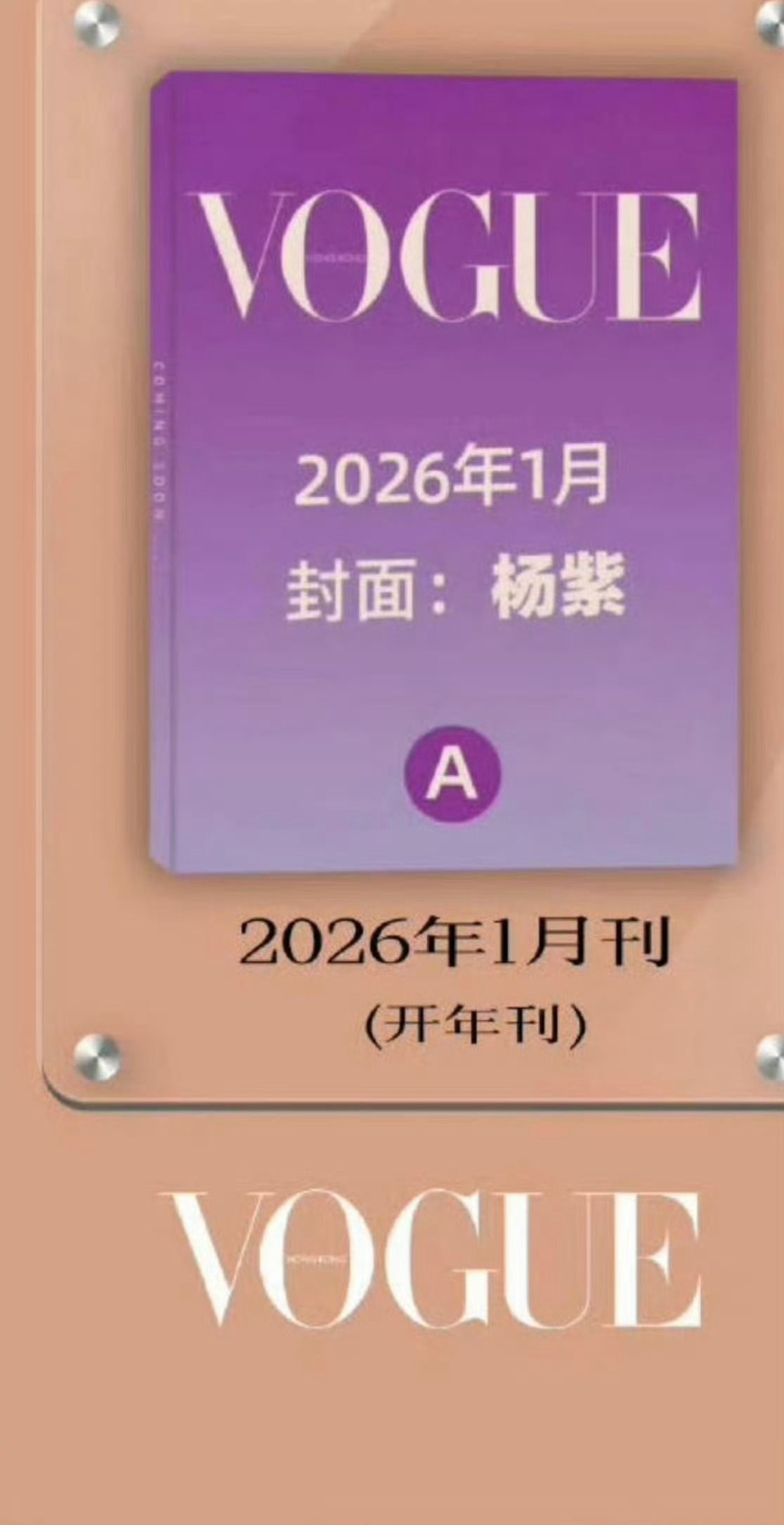 VOCUE hk都能等于正刊了吗，乐，那全内娱大家都能把这种算，大家都满贯了🚬