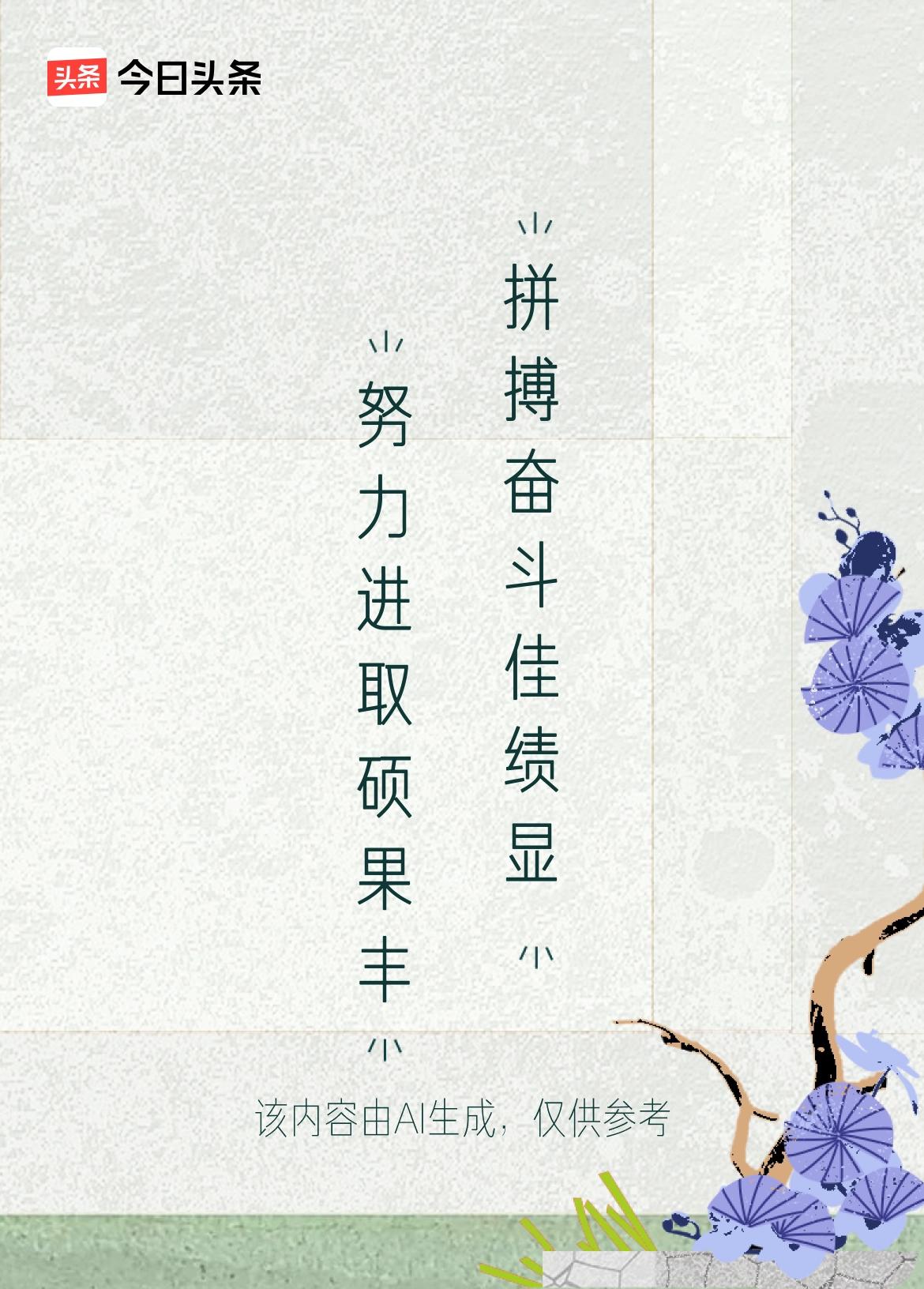 上联：努力进取硕果丰

下联：拼搏奋斗佳绩显
    这副春联对仗工整，平仄相谐
