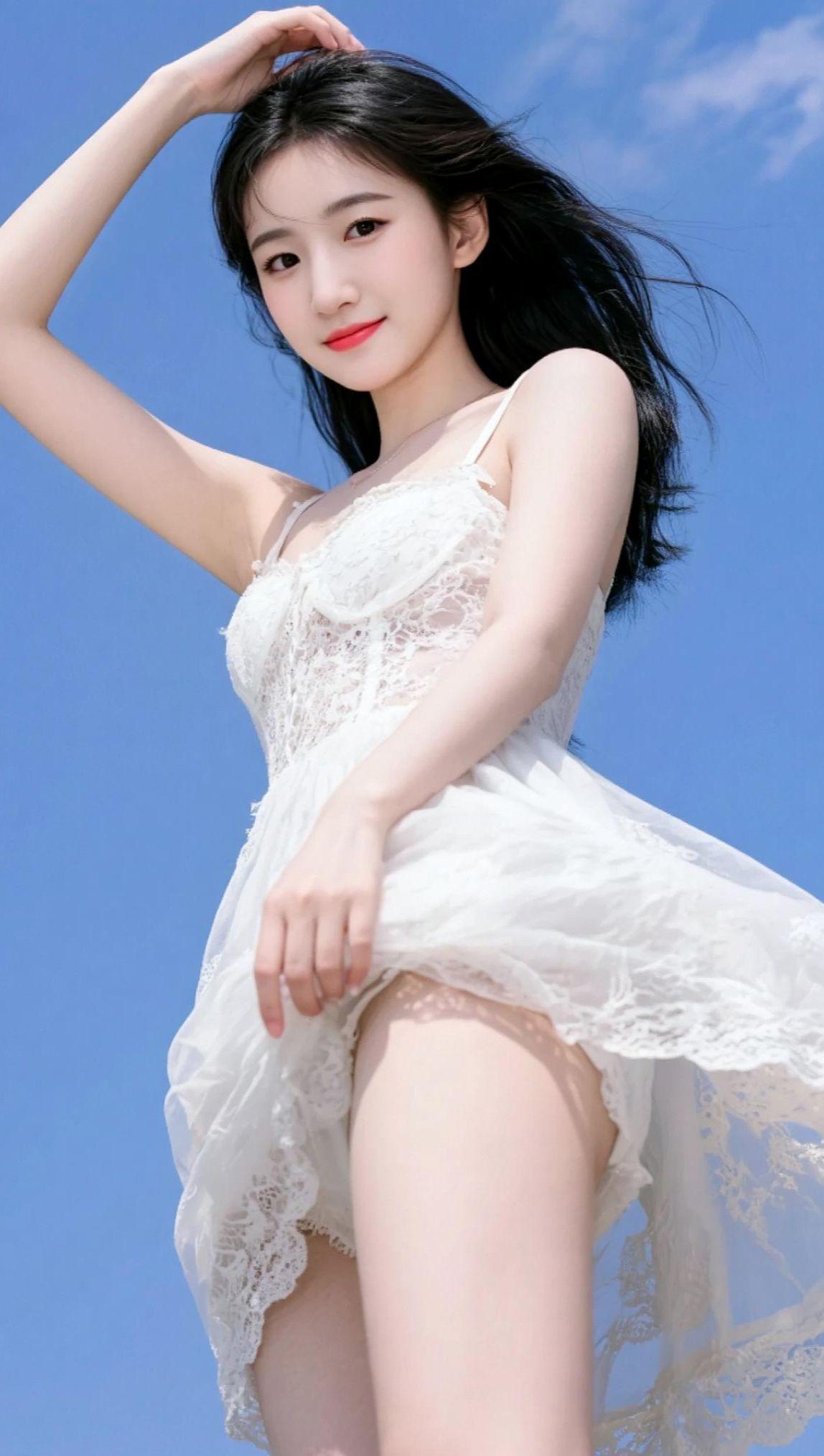 AI蓝天蕾丝写真