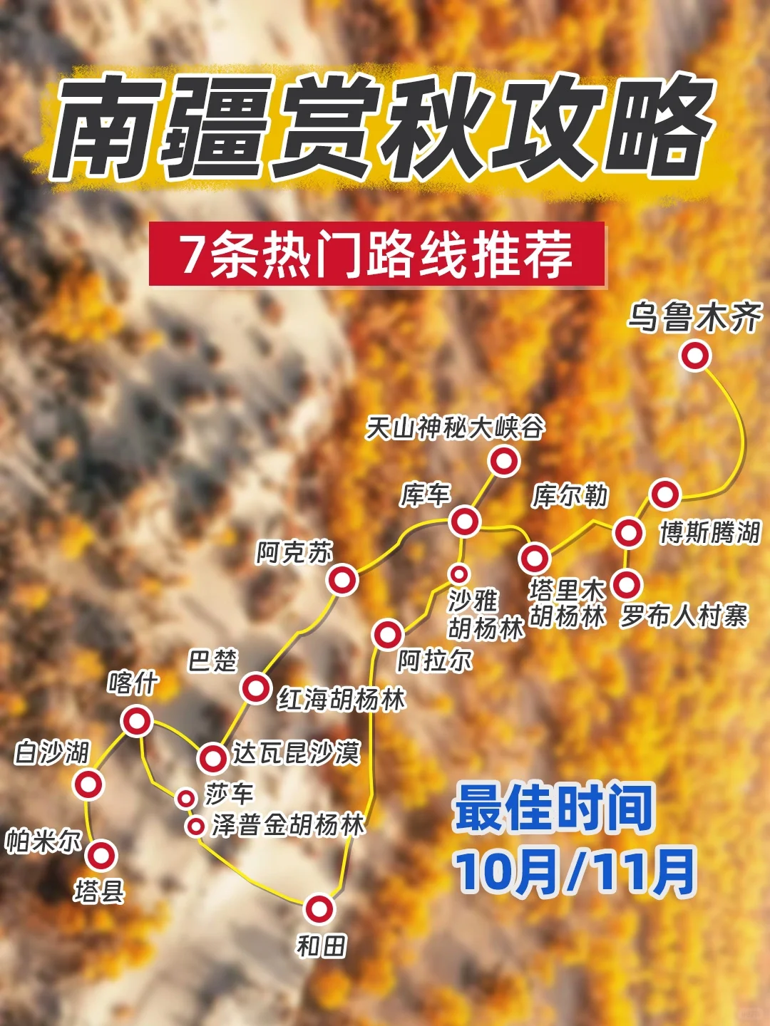 金秋胡杨🍂南疆4大热门胡杨景点！附7条路线