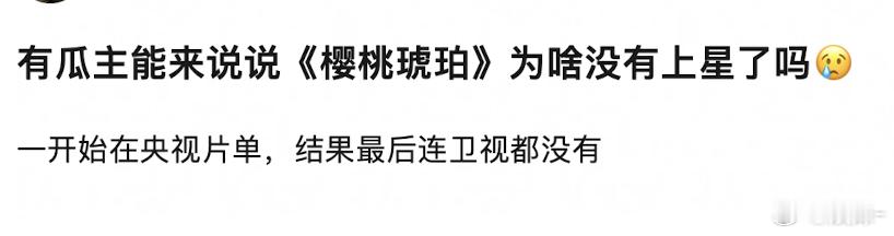 《樱桃琥珀》被挤出去了吧？都是现实大剧，排的剧太多了，再加上正午的上一部收视挺好