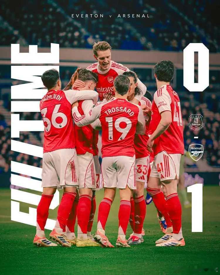 英超第17轮，阿森纳客场1-0击败埃弗顿，至此，阿森纳以39分获得英超“圣诞冠军
