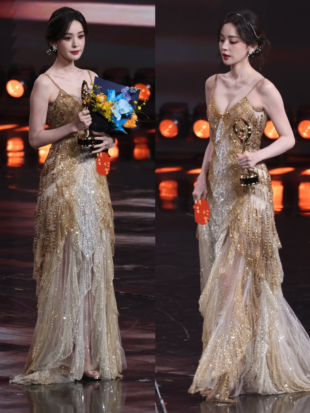 娜扎下台摔倒还好娜扎没事，能不能取消女演员参加活动的时候必须穿高跟鞋和长礼服，虽