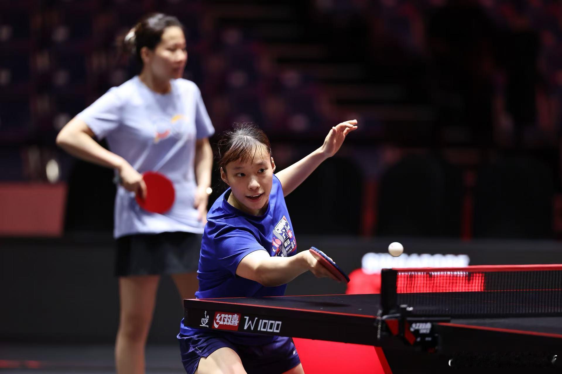 wtt新加坡大满贯2026  赛前中国女乒训练组图，图片来自WTT世界乒联。中国