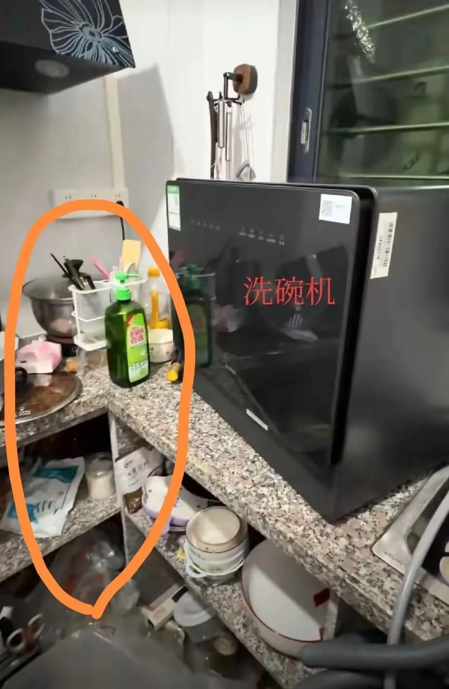 洗碗机到底是不是鸡肋？看她家厨房我瞬间懂了！
 
锅碗瓢盆堆得乱七八糟，别说洗碗