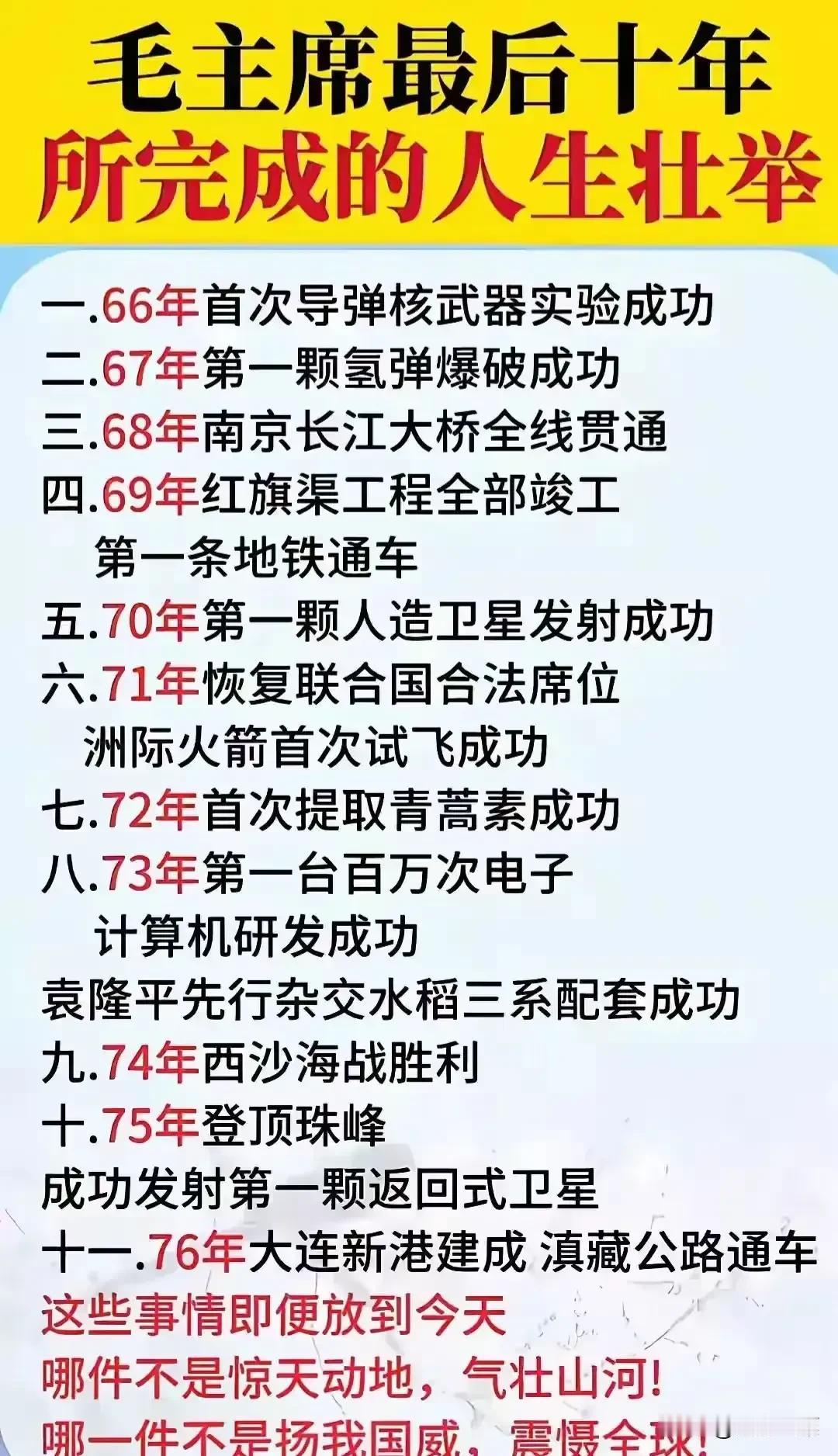 很多人说50岁就老了，看看毛爷爷生命最后10年都完成了这么多壮举！