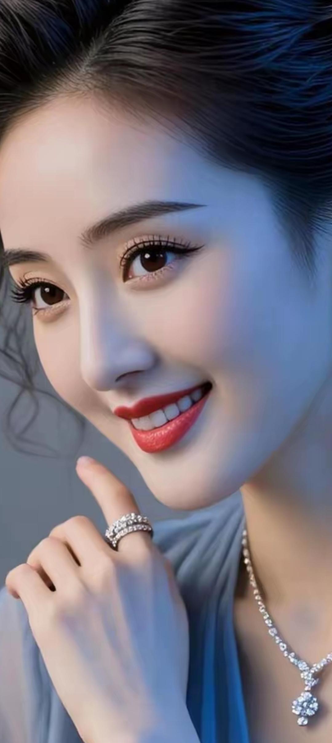 闪耀的珠宝，优雅的微笑，宛如童话中的公主。