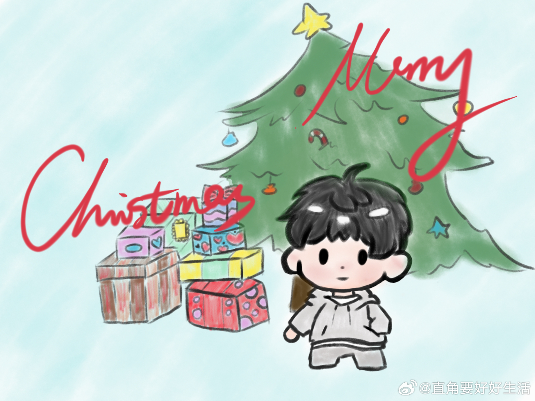 🎹  鸡公煲鸡公煲～圣诞快乐～小小摸了个小人～（实在是拙劣的画功）