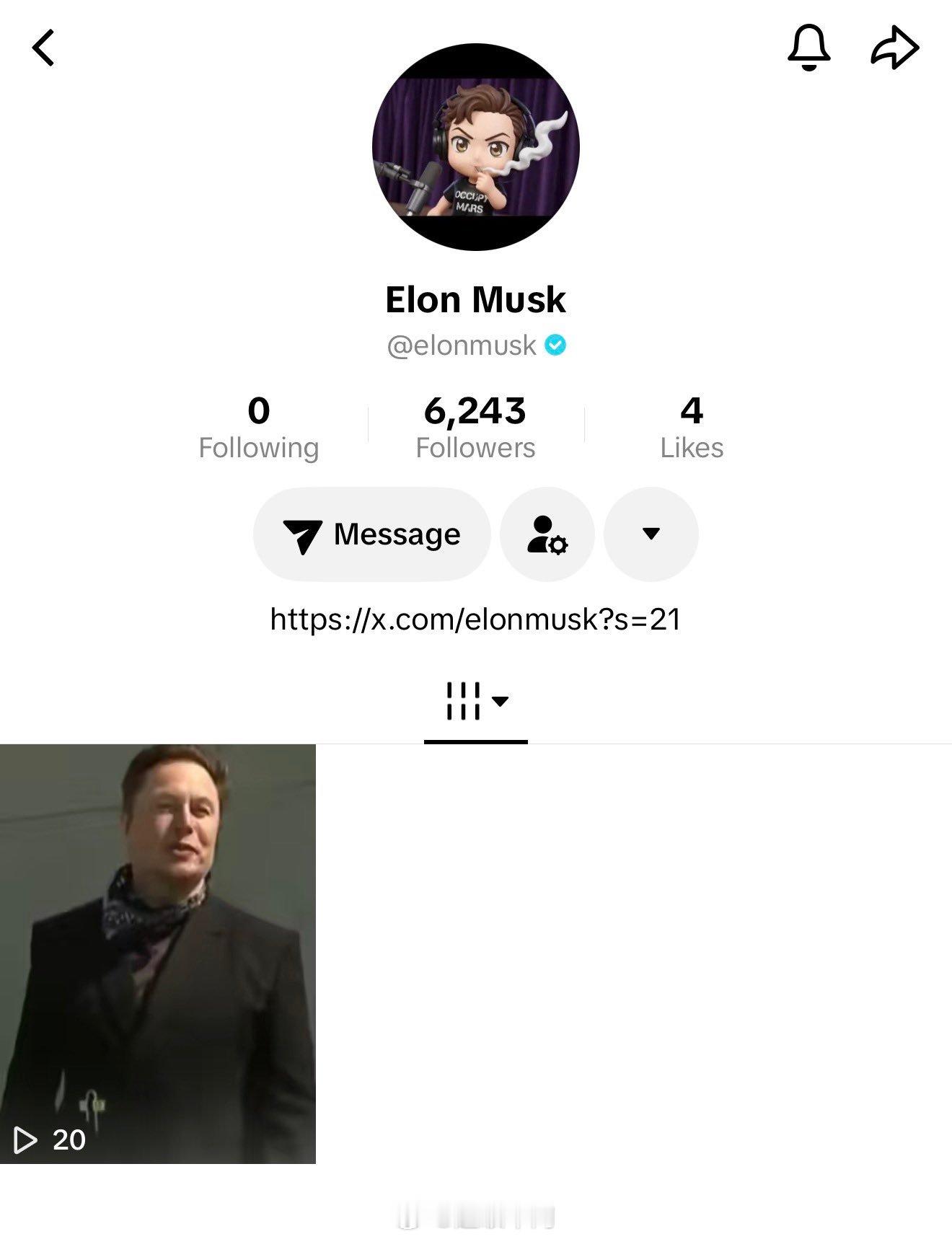 马斯克 开始玩儿Tiktok了