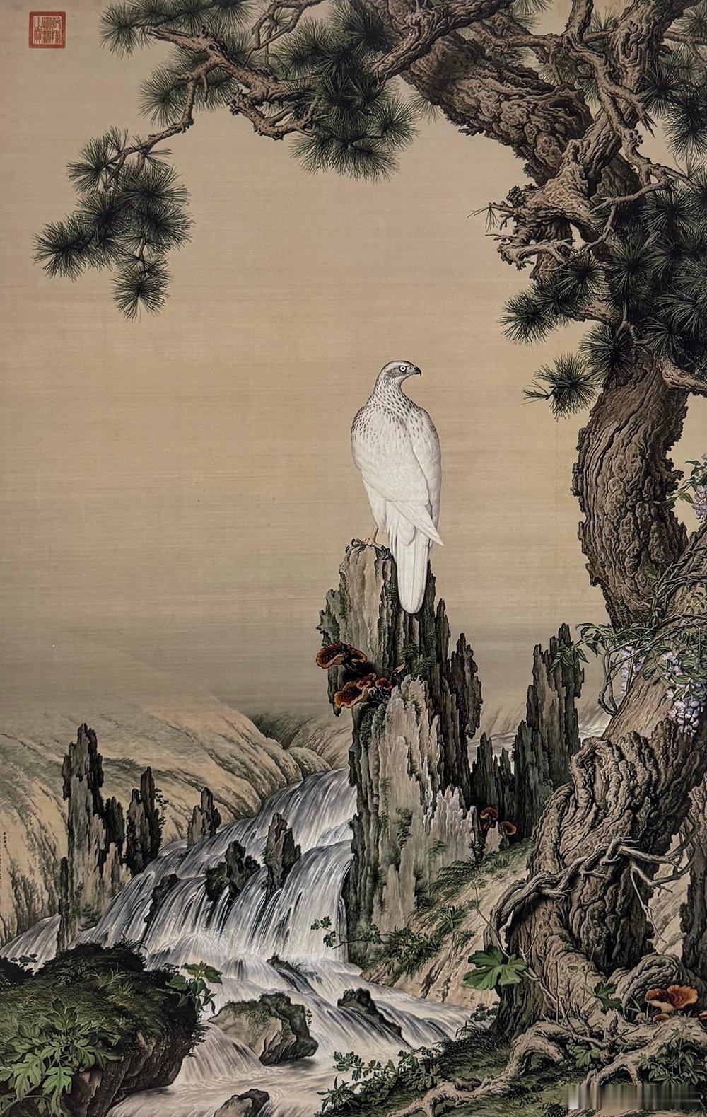 【清 郎世宁《嵩献英芝图》纵242.3厘米 横157.1厘米 故宫博物院藏】《嵩