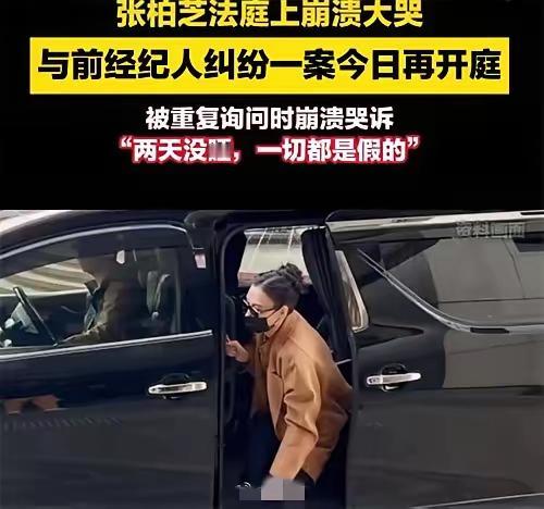 张柏芝与前经纪人官司庭审现场情绪失控，崩溃大哭喊“一切都是假的”，全程无家人陪同