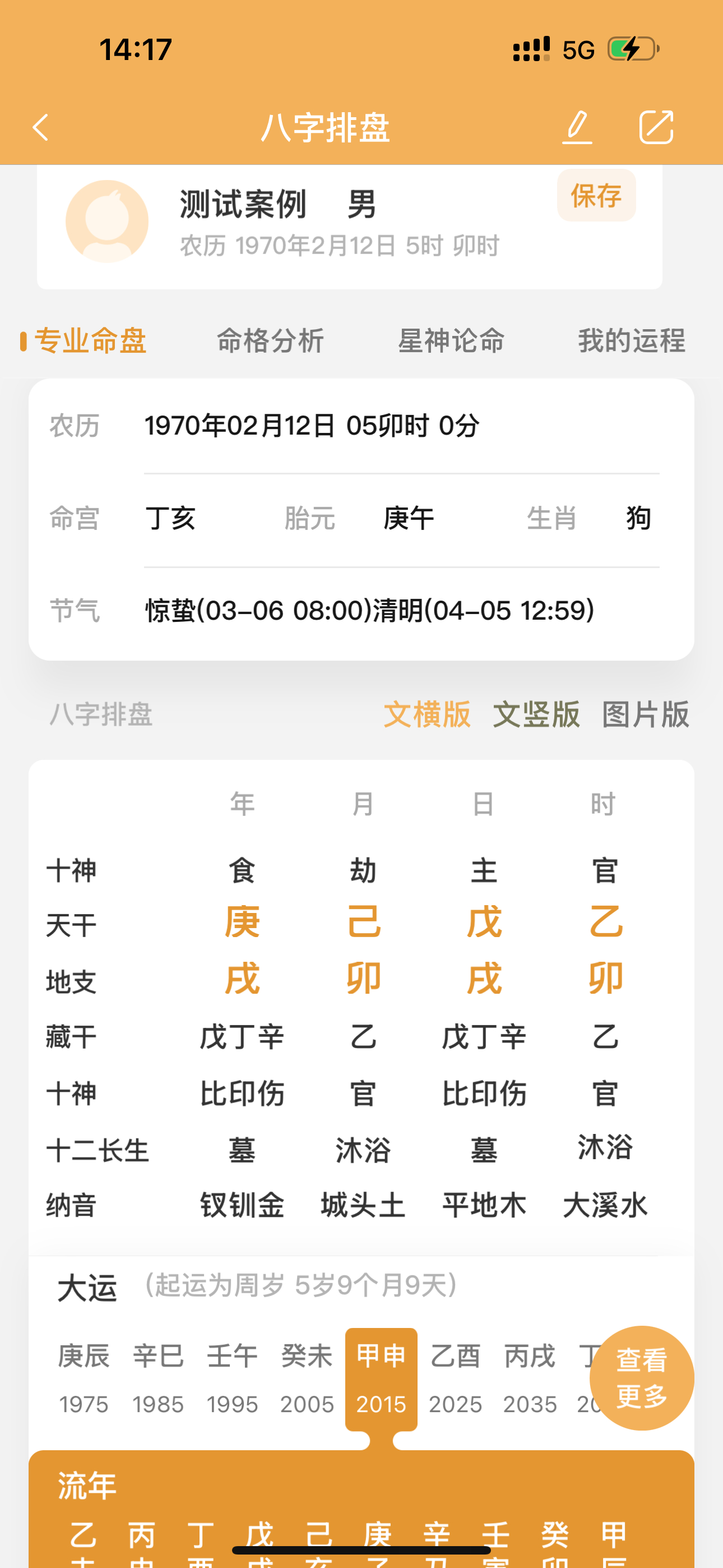 甲辰年与日主天克地冲。大运甲申，流年甲辰，这个人去年8月份在汽车配件厂高空坠楼而