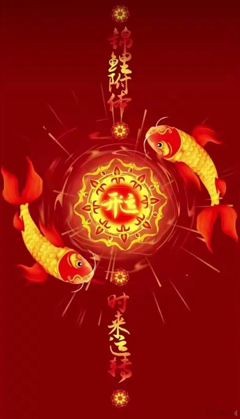 锦鲤来给你开运了，有时候你和成功只差了一个好运气而已，不是你不行。今天有一对锦鲤