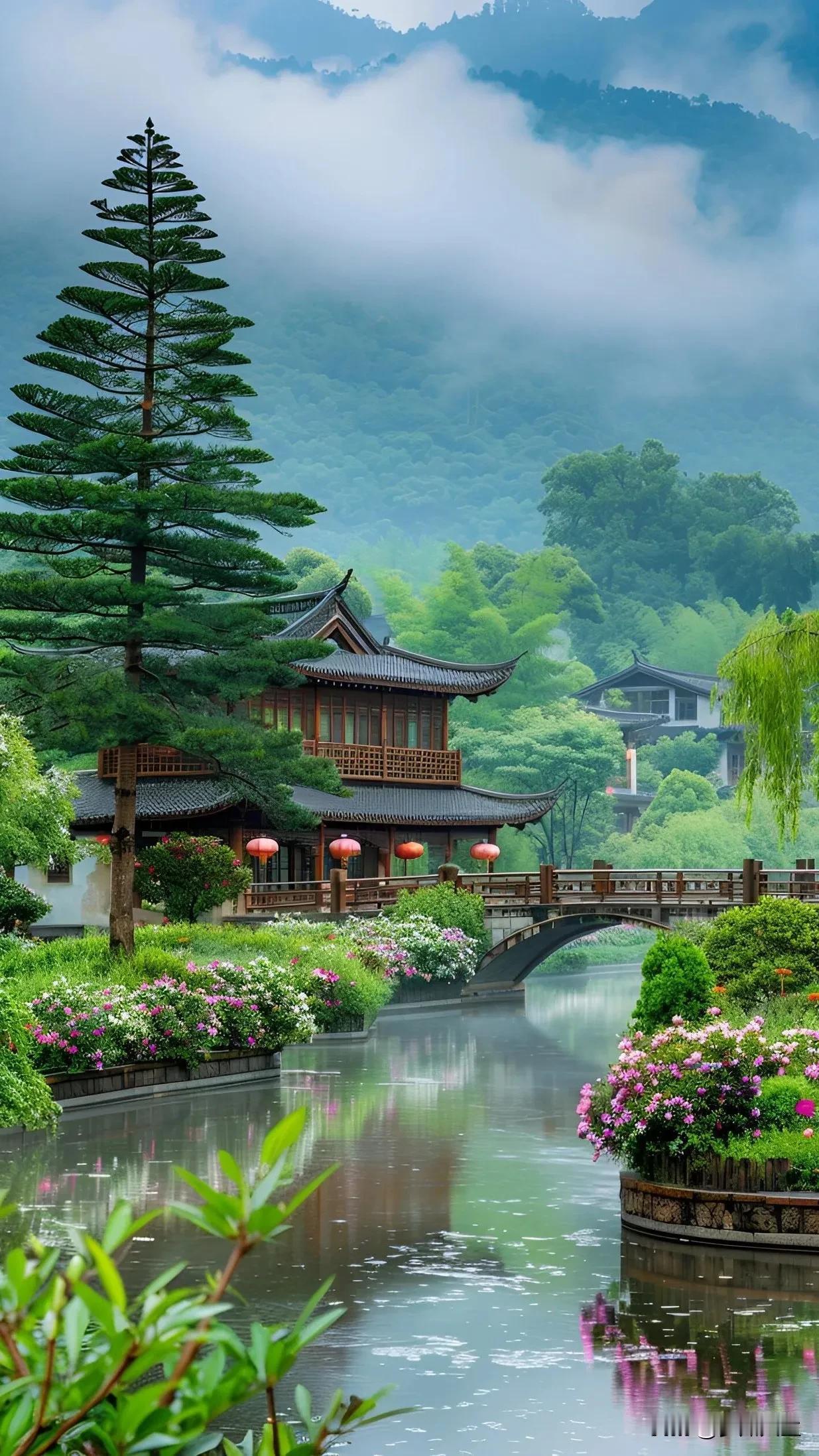 江南水乡，烟雨江南。#宁静景致欣赏# #荷花风景图分享# #随手拍江南美景# #
