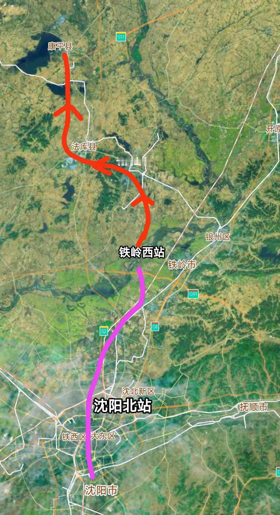 充分利用好哈大高铁的沈阳北站与铁岭西站，再规划新建一条全长约80公里的高铁，让铁