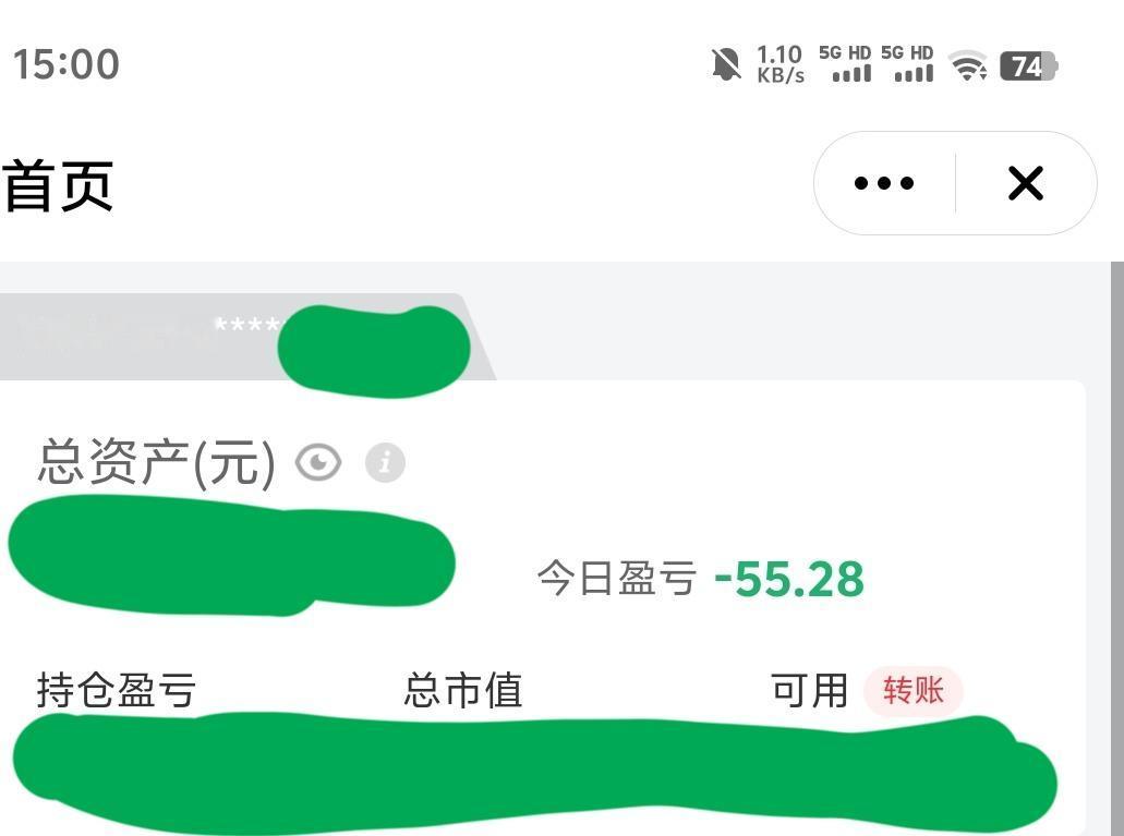 全天最高亏损到2600
没想到下午涨回来的。全天只绿55块。
做T没有把成本降下