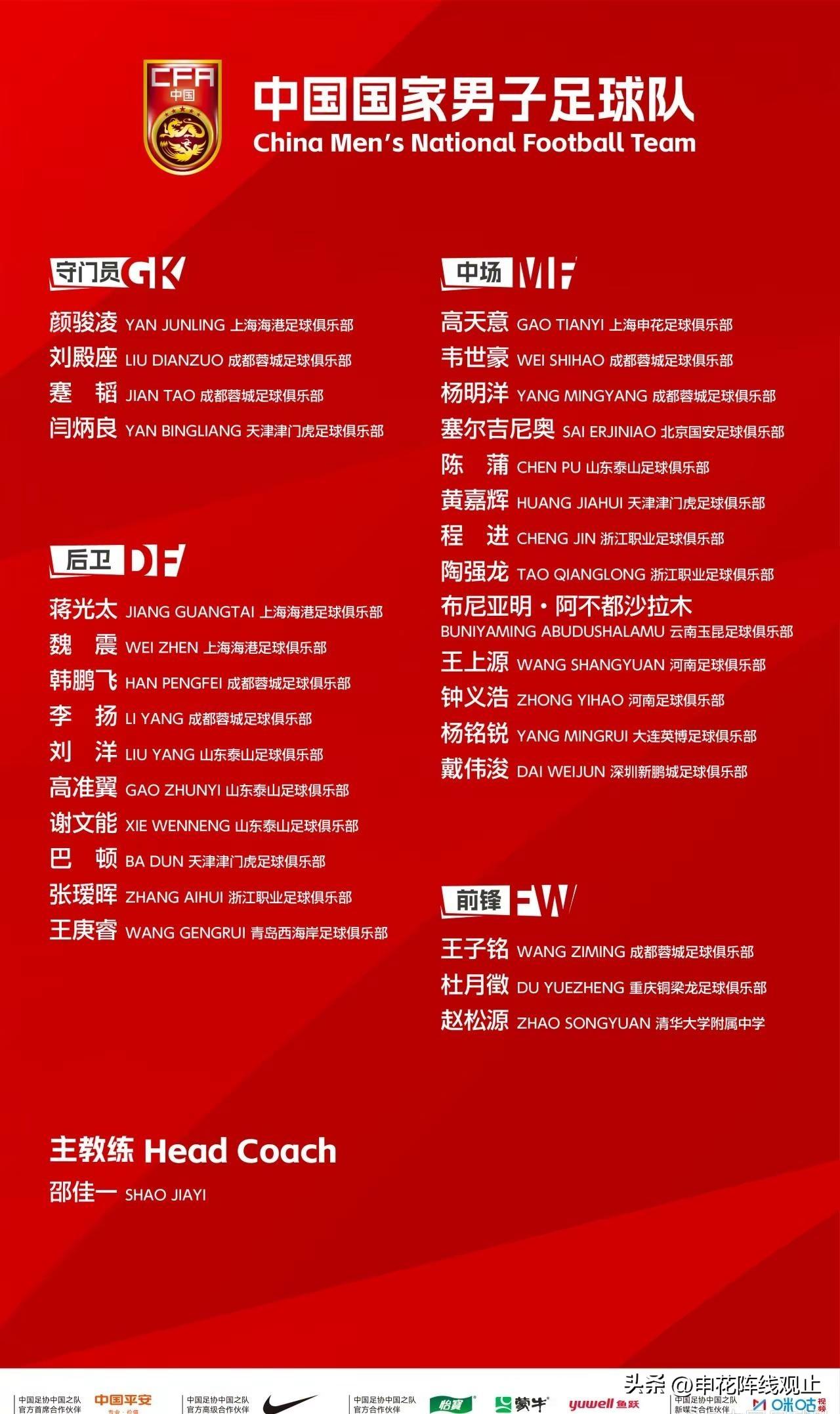 恭喜3将入选。