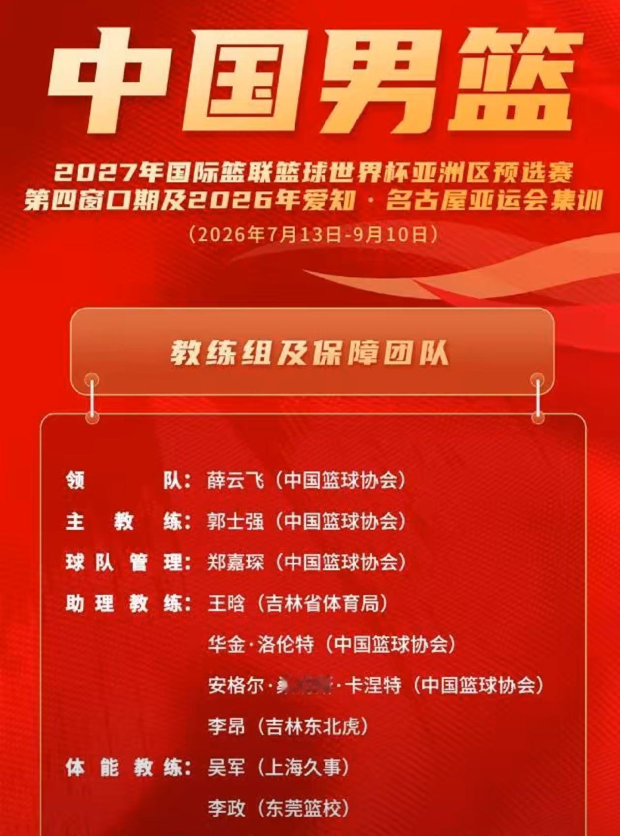 不让球员教练休息吗？中国男篮又将进行长时间集训！

刚结束世预赛第一阶段比赛的中