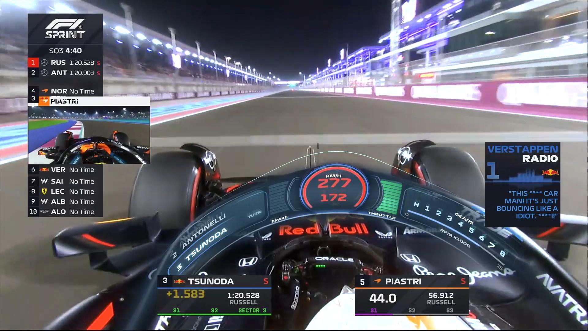 维斯塔潘：这破车！颠得跟个白痴似的！🌱F12025F1卡塔尔大奖赛